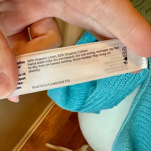 Eileen Fisher Teal Blue Crew Neck Lightweight Pullover Sweater RN78121 Sz Medium - Picture 7 of 7